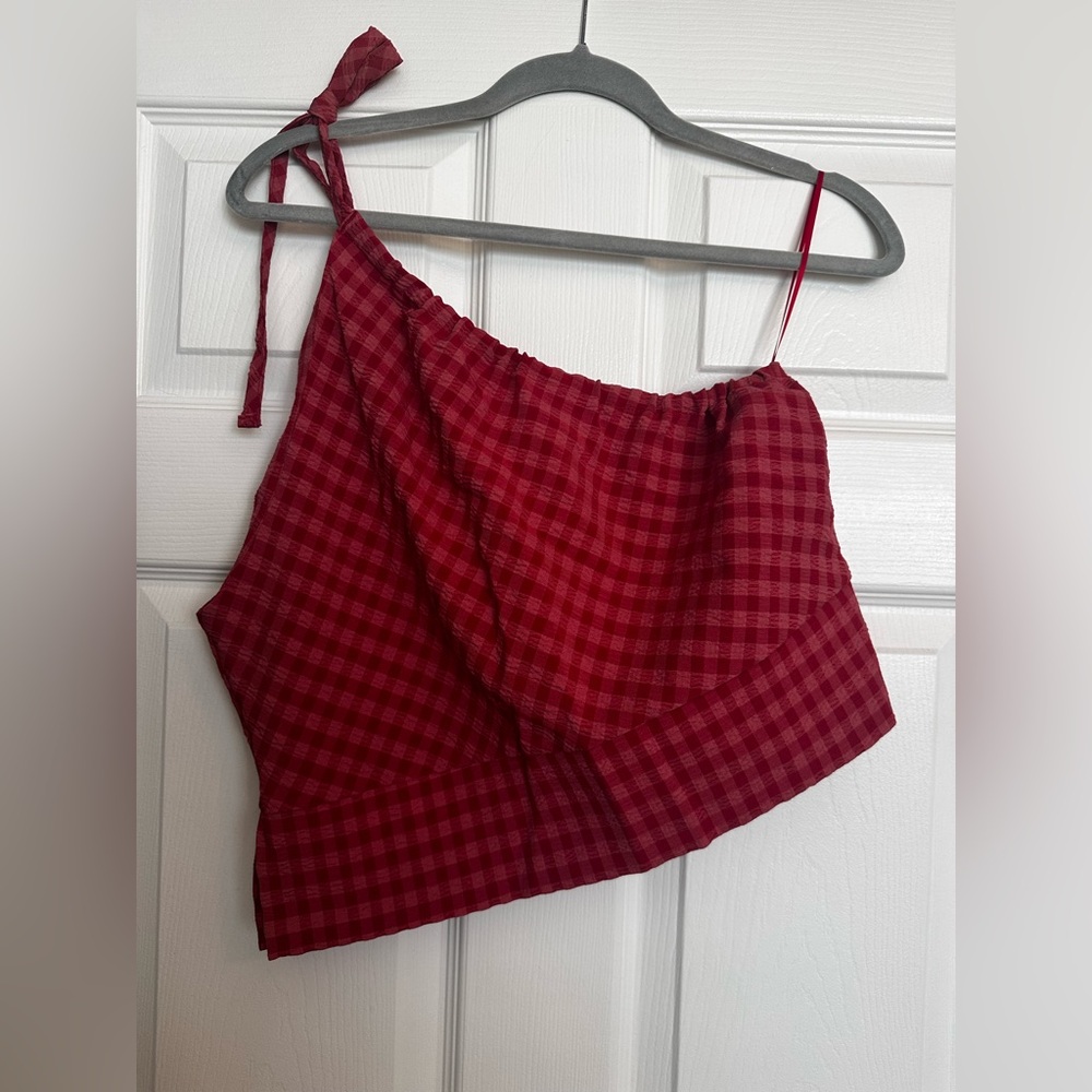 Free People Red Checkered Camisole